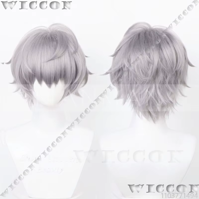 Jusqu'à l'anime Alien scène Cosplay accessoire nouvelle perruque argent gris cheveux hommes idole sc