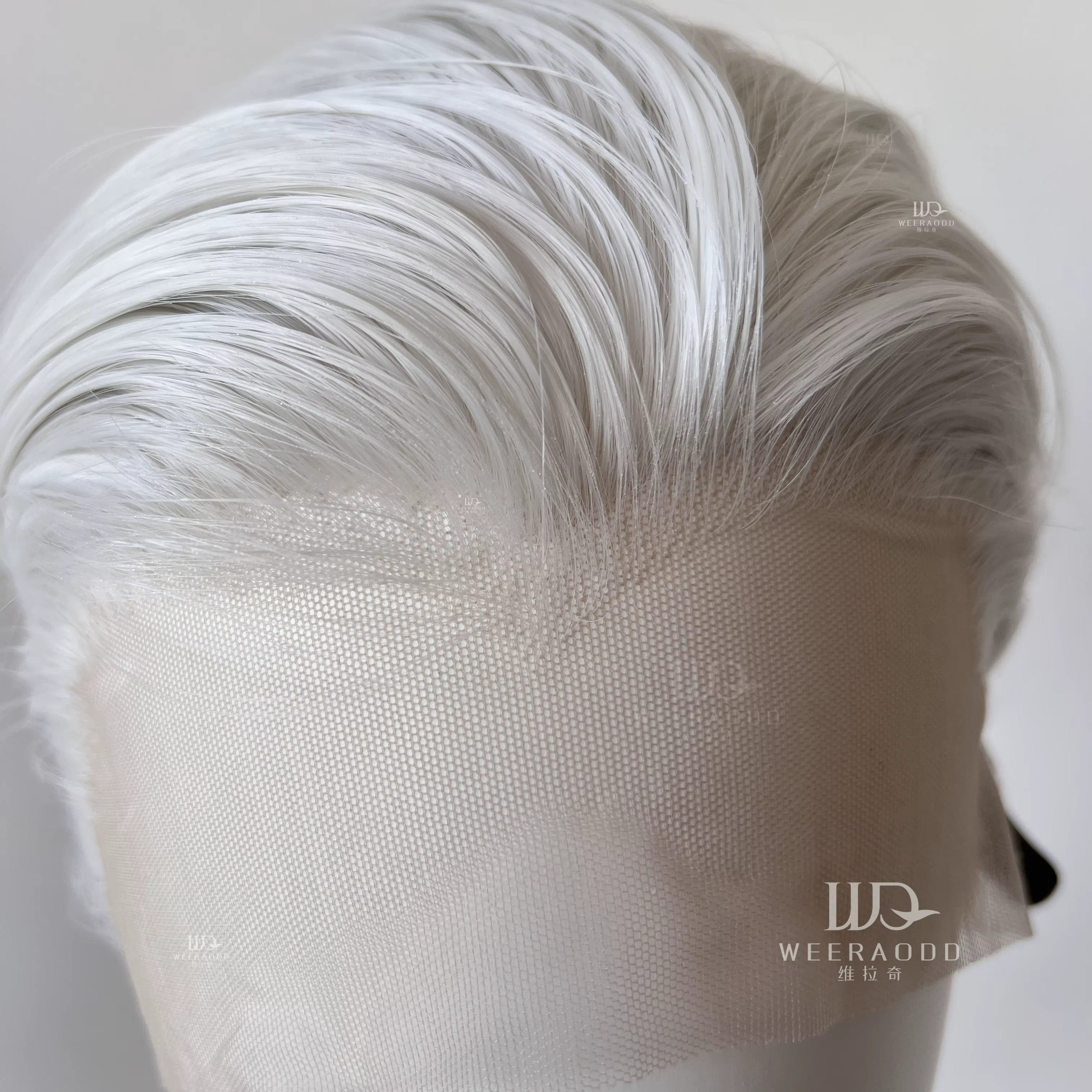Perruque Lace Front Wig synthétique courte blanche, 8 pouces, 13x4, Blonde argentée, en Fiber résist
