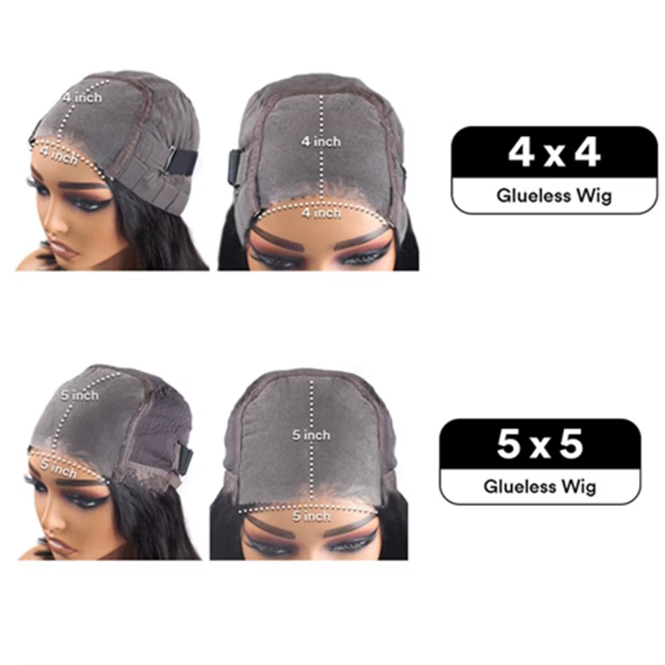 Wear Go – perruque Lace Closure Wig Deep Wave 4x4 5x5 HD, avec naissance des cheveux pré-épilée, bou