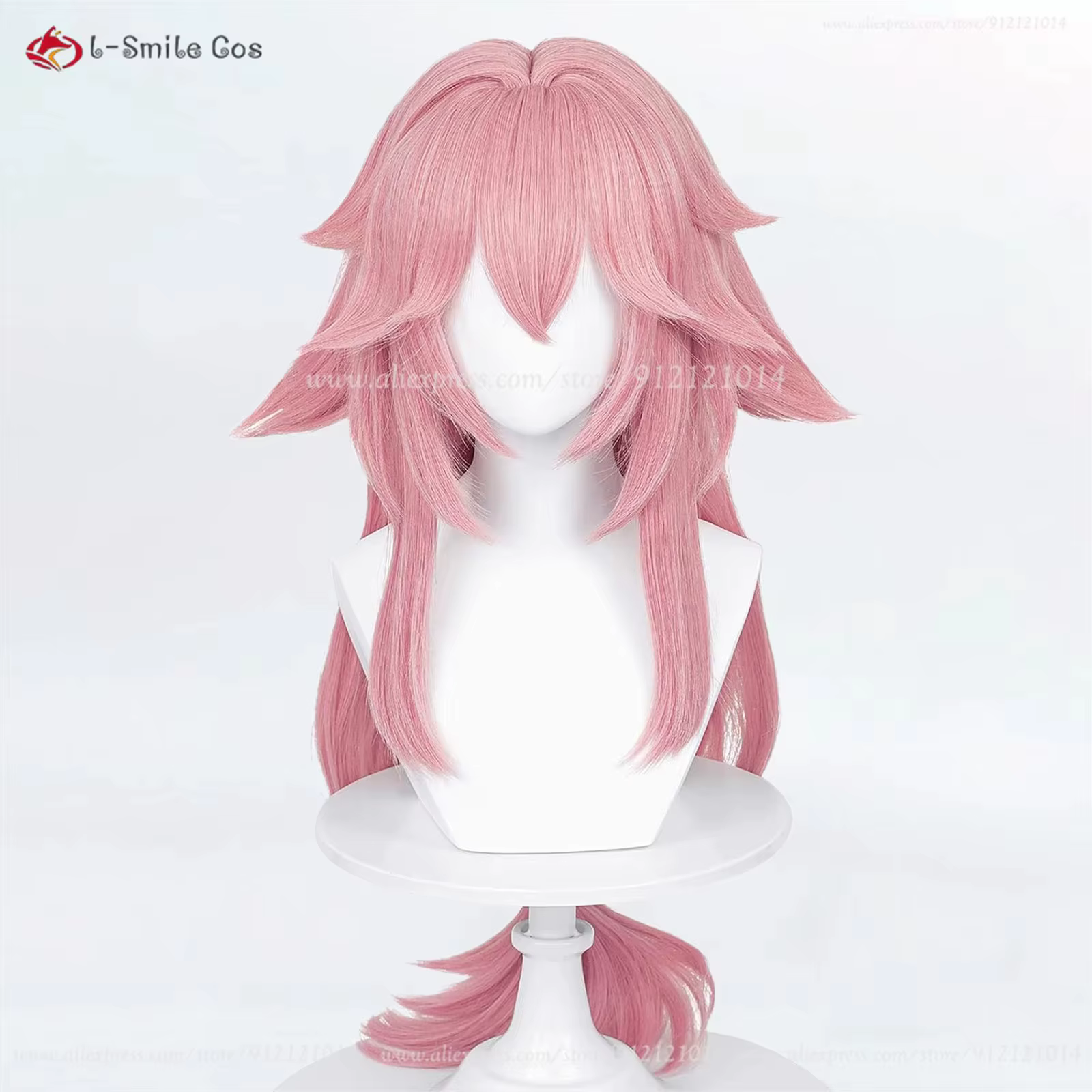 Perruque de Cosplay Anime Yae Miko de haute qualité, perruques roses longues de 85cm pour femmes, ch