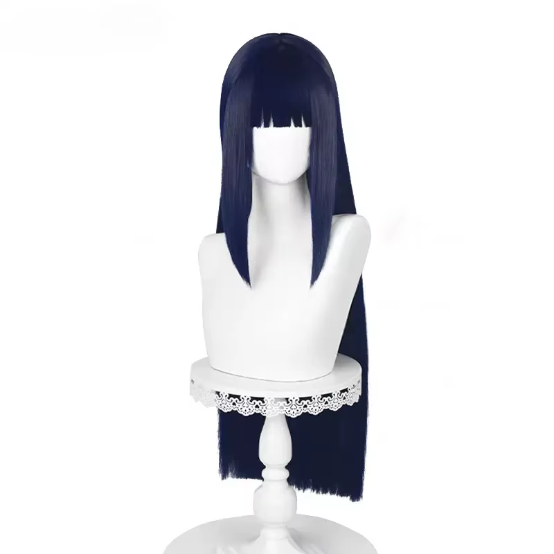 Perruque Synthétique Nouveau! Perruques de Cosplay synthétiques lisses Anime Hyuga Hinata, frange so