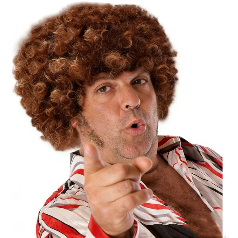 Perruques synthétiques bouclées Disco Hippie Rock Punk Afro perruques hommes femmes fête Halloween C
