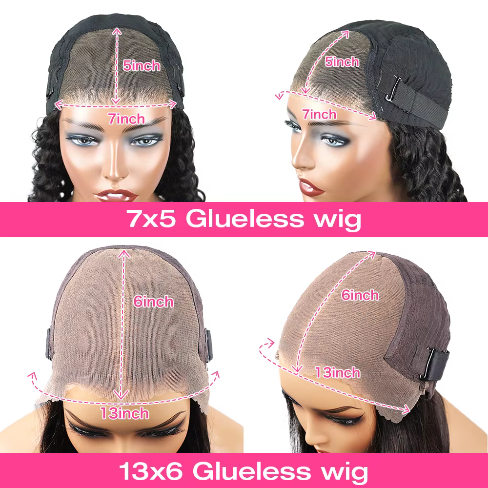 Perruques de cheveux humains lisses sans colle HD 13x6 250% Wear & Go, perruque frontale en dentelle