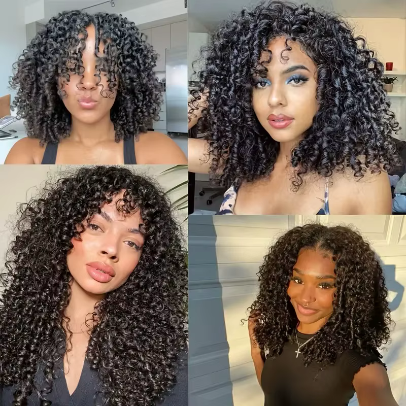 Extensions de cheveux humains au Crochet en plumes, boucles Pixie sans nœuds, légères, pré-separées
