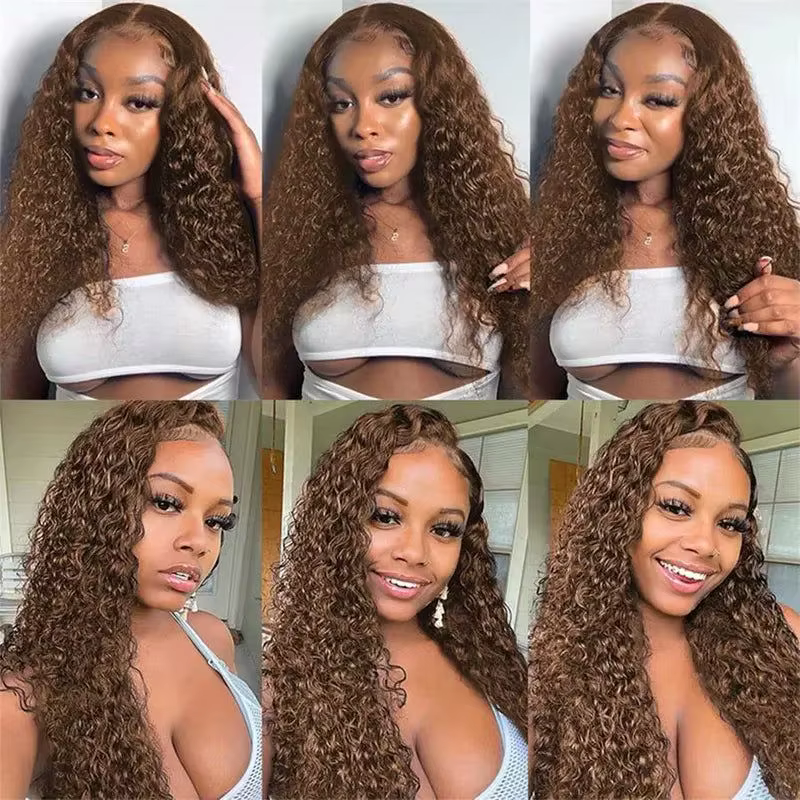 Chocolate Brown Crochet Human Hair Afro Kinky Burmese Curly Knotless Pre-Separated Crochet Feather H