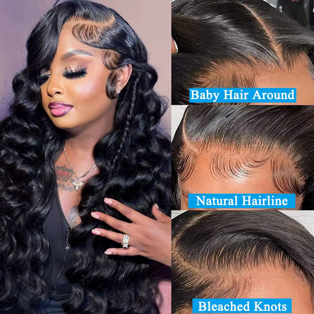 Extensions brésiliennes Body Wave avec closure en dentelle 13x4, cheveux humains véritables, 3 mèche