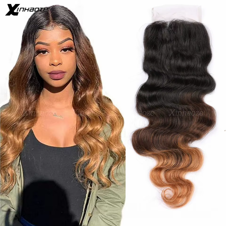 # 4 fermeture de Base en soie j5x5 brun foncé fermeture de cheveux humains brésiliens fermeture de v