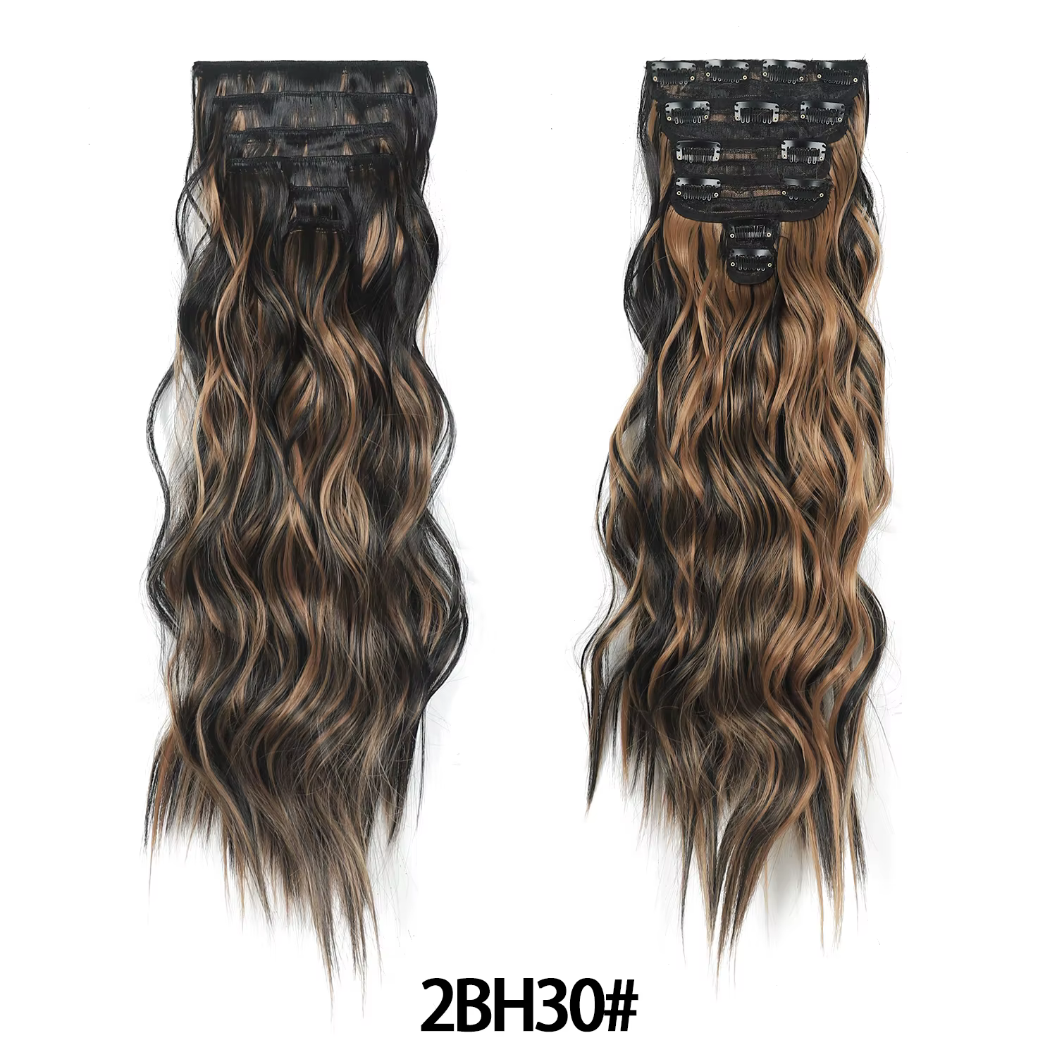 Jeedou 6 pièces 24 pouces pince à cheveux synthétiques dans l'eau Extension de cheveux ondulés 185g