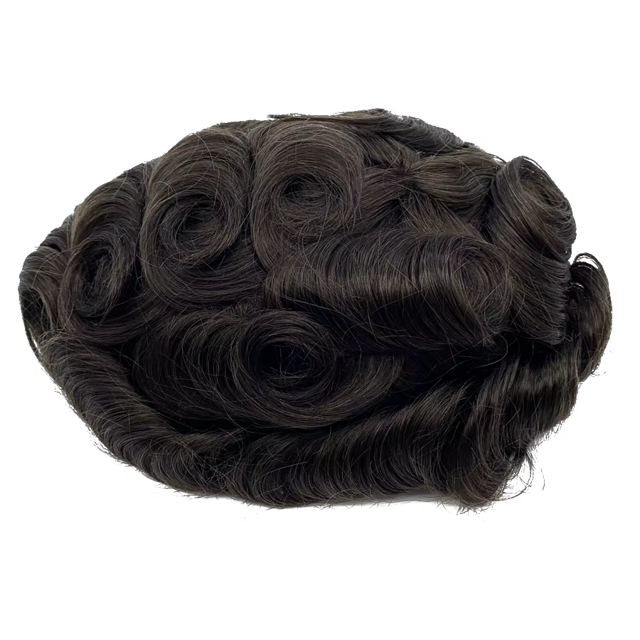 Swiss Lace hommes toupet dentelle avant hommes perruque système de remplacement cheveux humains post