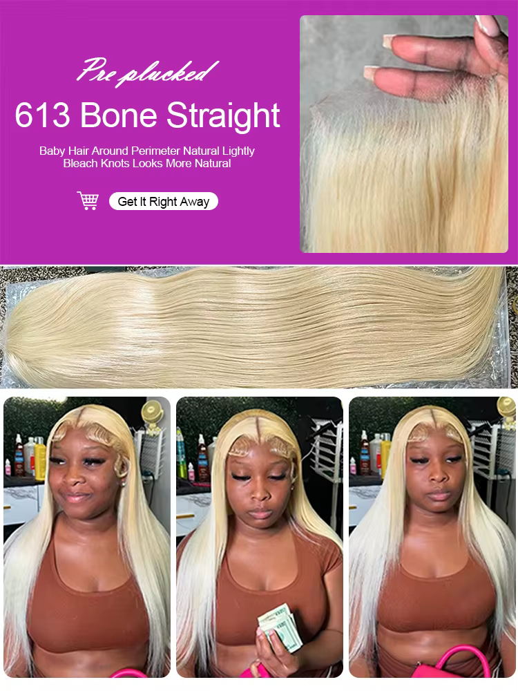 Perruques en cheveux humains blonds 613, perruque frontale en dentelle HD transparente 13x4 13x6 pré