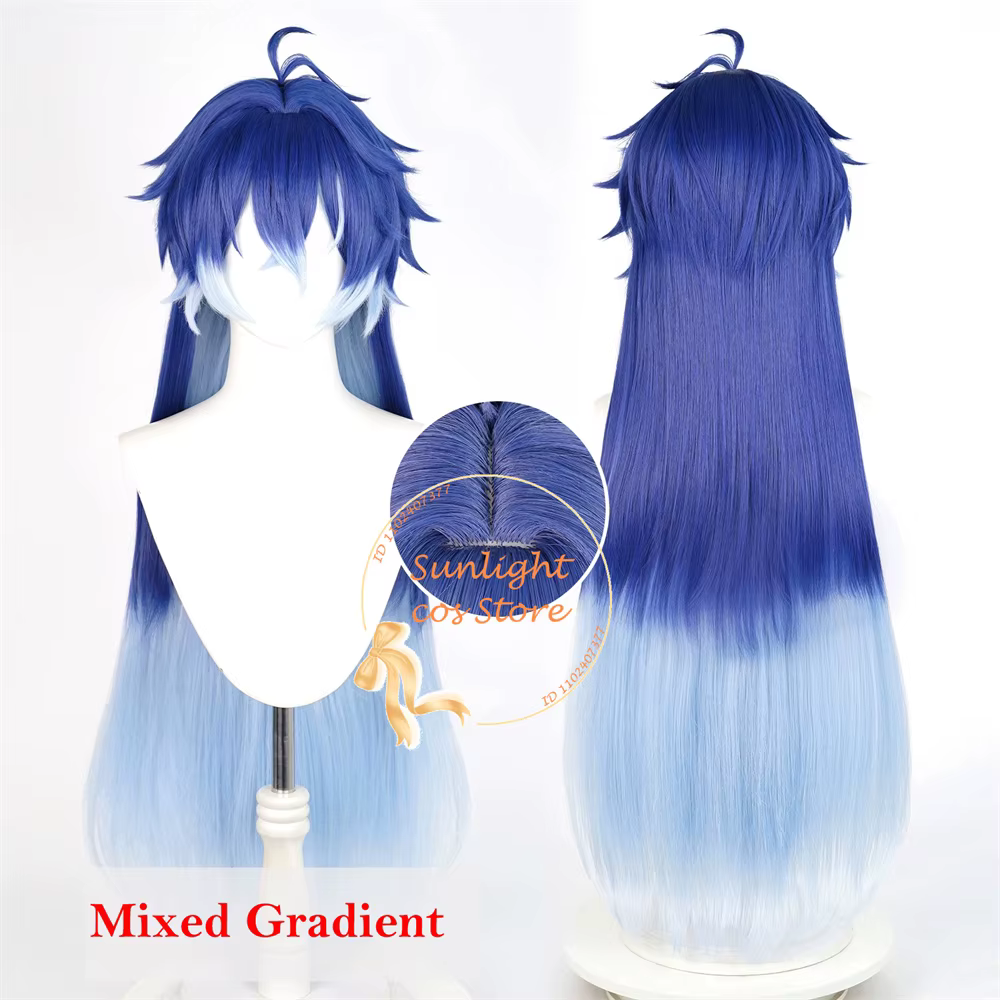 EN STOCK Anime Kyryll Chudomirovich Flins Cosplay perruque 90 cm bleu dégradé perruques résistant à 