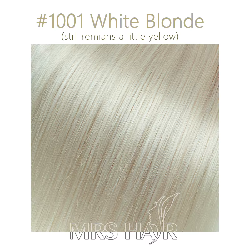 Blond Blanc Personnalisé 1001 #   Extensions de cheveux à pointe plate, liens en kératine à fusion à
