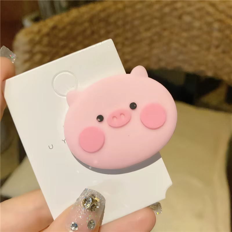 Pinces à cheveux cochon rose pour enfants, en caoutchouc et Silicone, droites, BB, frange latérale, 