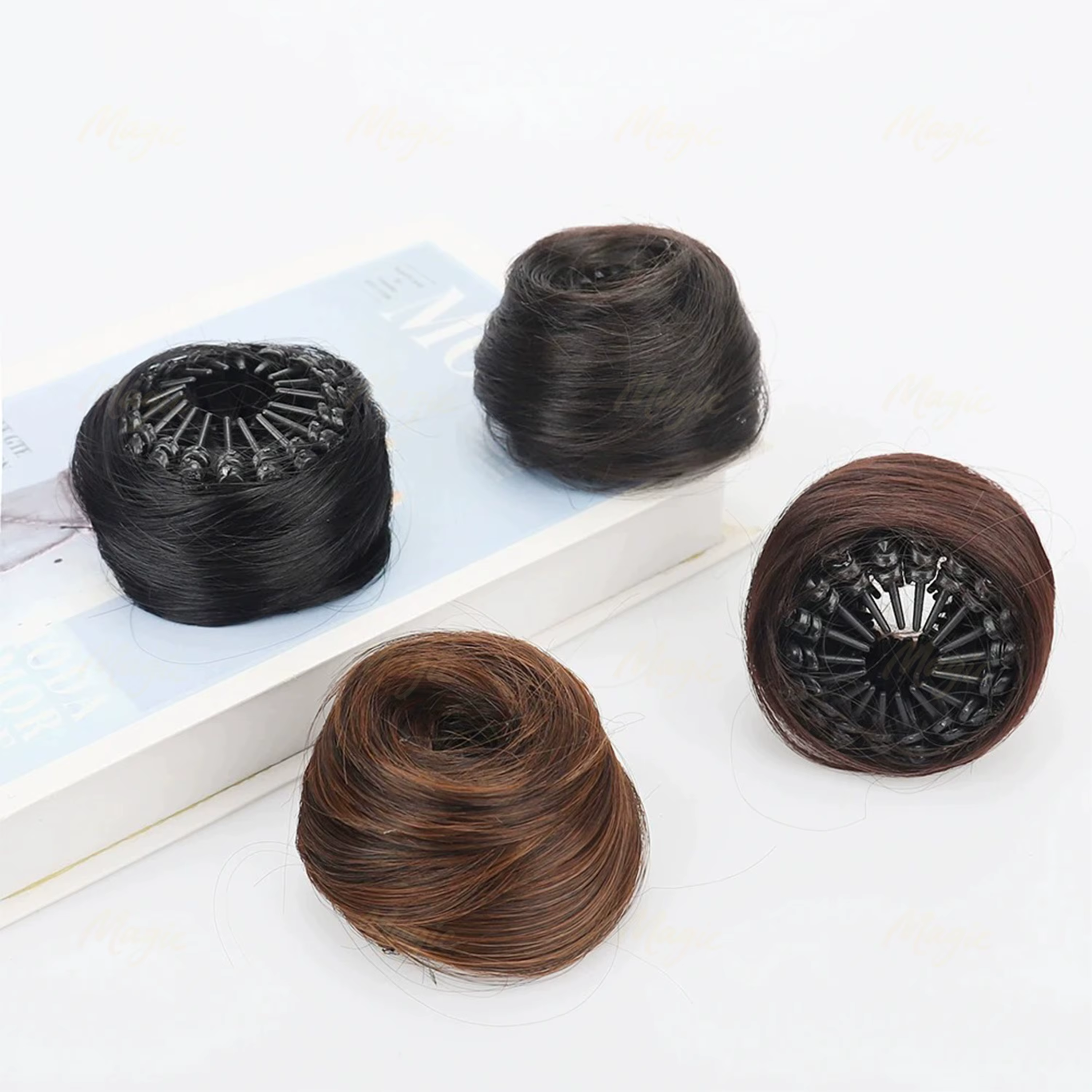 Chignon en Fiber synthétique haute température, quatre couleurs en vente, accessoire pour cheveux po