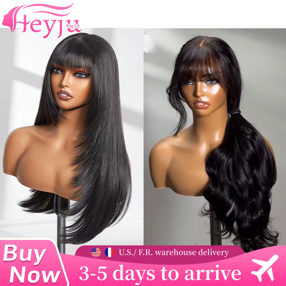 Perruques Lace Front HD en Cheveux Humains, Ondulées Lisses 1B, Sans Colle, Longues, Densité 200%, A