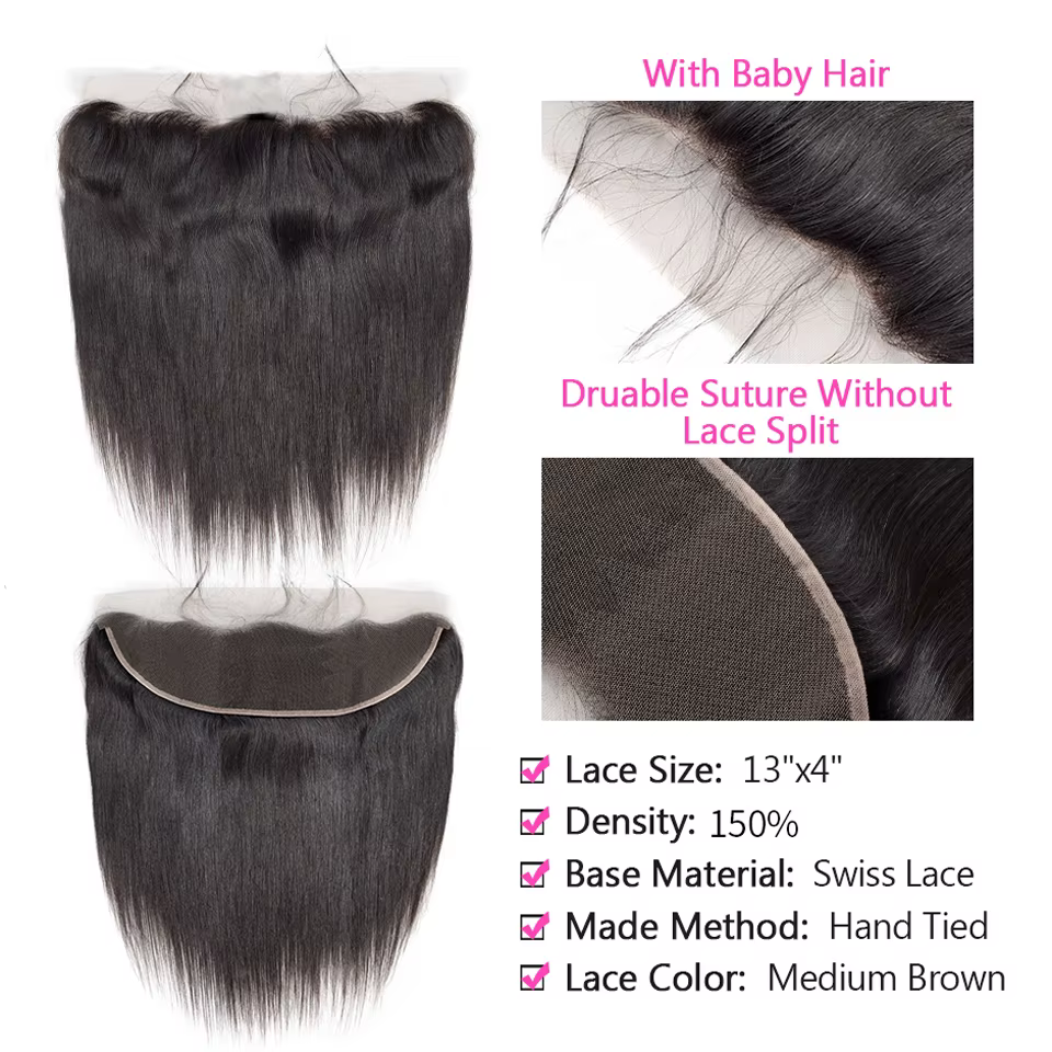 Tissage Cheveux Humain Lot En Promo Extensions Cheveux Naturels Humains Femme 13x4 Dentelle Frontale