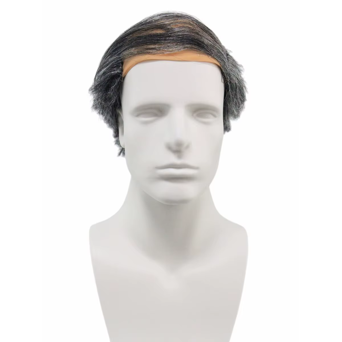 Perruque synthétique grise pour hommes âgés, style cheveux de vieil homme pour Halloween, cosplay et