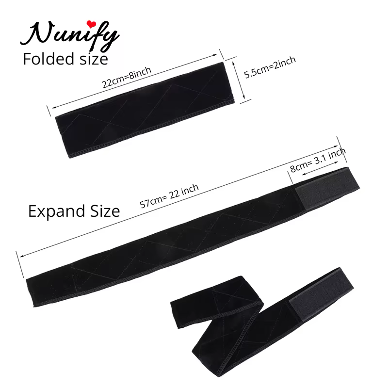 Nunify anti-dérapant doux velours femmes perruque poignées bandeau femmes velours perruque accessoir