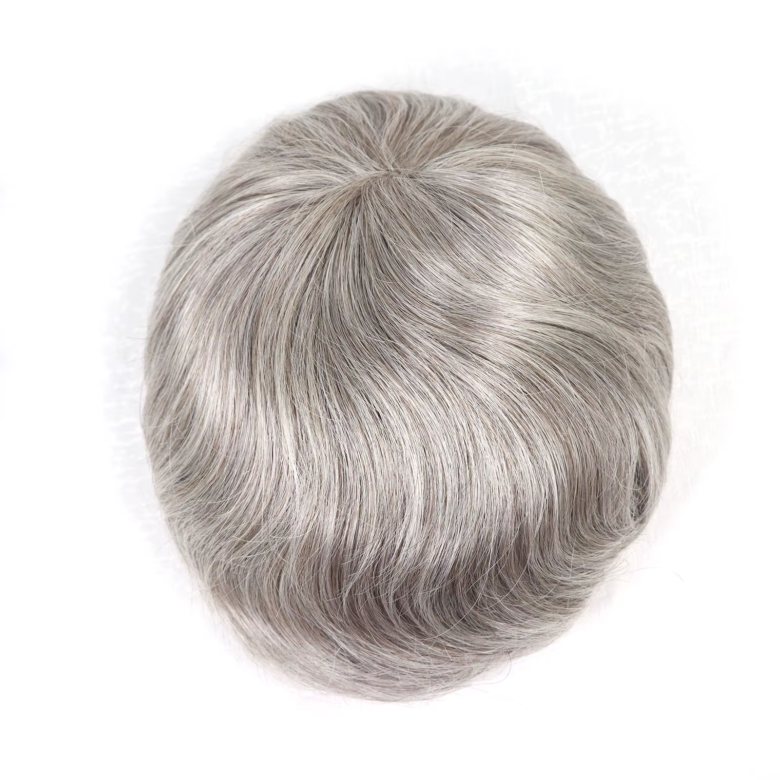 # 580 toupet de cheveux humains pour hommes argent gris postiche pour hommes Fine Mono avec système 