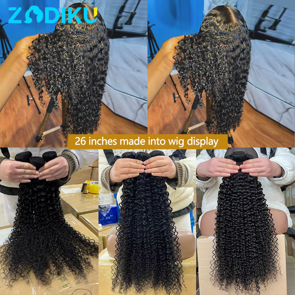 262626 Pouces Tissage Humain Hair Curly Wave Tissage Brésilien 100% Cheveux Humain 12A Tissage Ondul