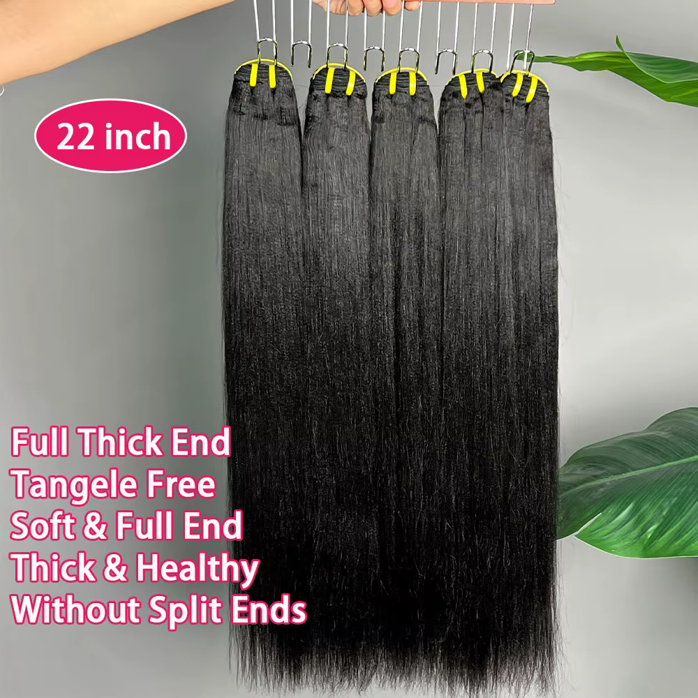 Mèches Yaki naturelles crépues lisses, Extensions de cheveux bruts, 8 à 30 pouces, pour femmes, 1/3/
