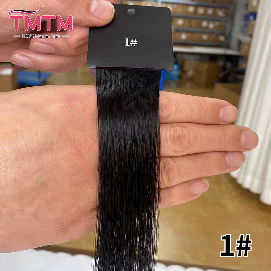 Extensions de cheveux humains vierges à trame plate à coudre, mèches de cheveux naturels européens 1