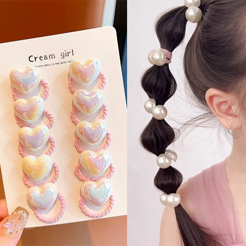 10 pièces/ensemble mignon bébé fille cheveux amour bandes dessin animé amour coeur étoile cheveux cr