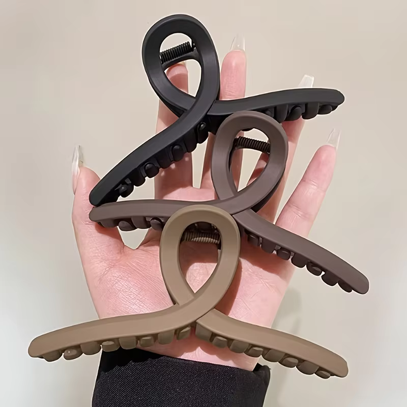 3 pinces à cheveux élégantes et mates avec design antidérapant – parfaites pour les coiffures quotid