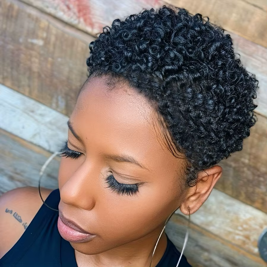 Perruques courtes afro bouclées en cheveux humains pour femmes, coupe pixie, perruque courte à ondul