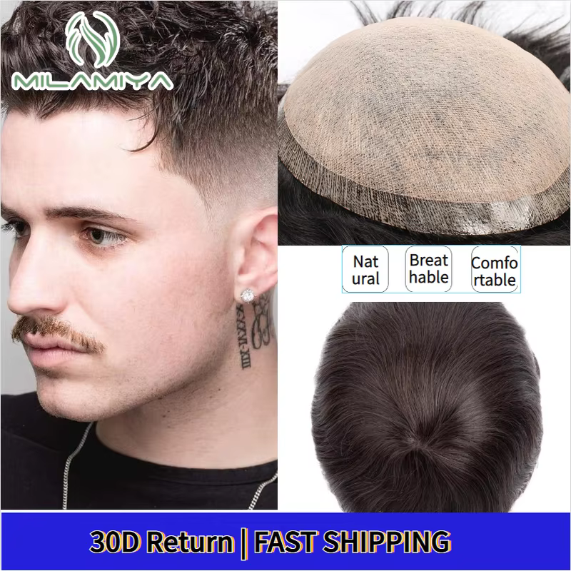 Toupet Hommes Perruque De Cheveux Naturels pour Hommes Toupet hommes Perruque Perruques Mâles pour H
