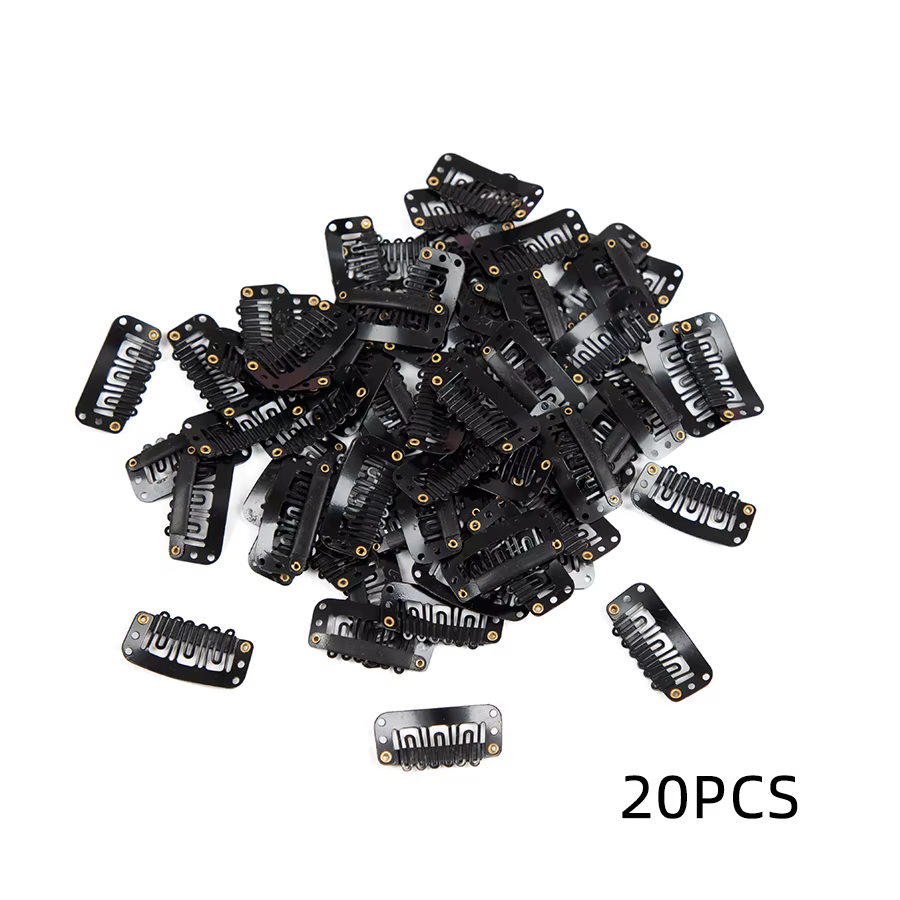 Clips d'extension de cheveux en forme de U à 6 dents, 20 à 200 pièces, pour sécuriser la perruque av