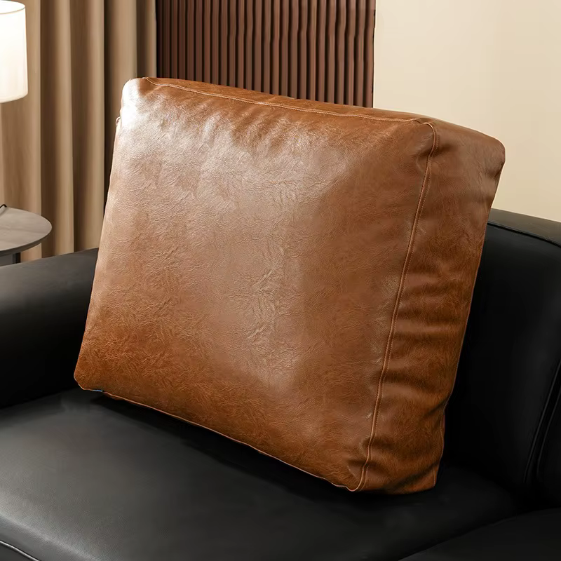 Luxuriou – housse de coussin en Faux cuir pour dossier de canapé, rectangulaire, dossier souple, tai