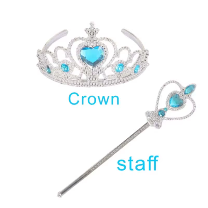 Ensemble de perruques tressées de 70cm de long avec couronne et baguette magique, cheveux synthétiqu