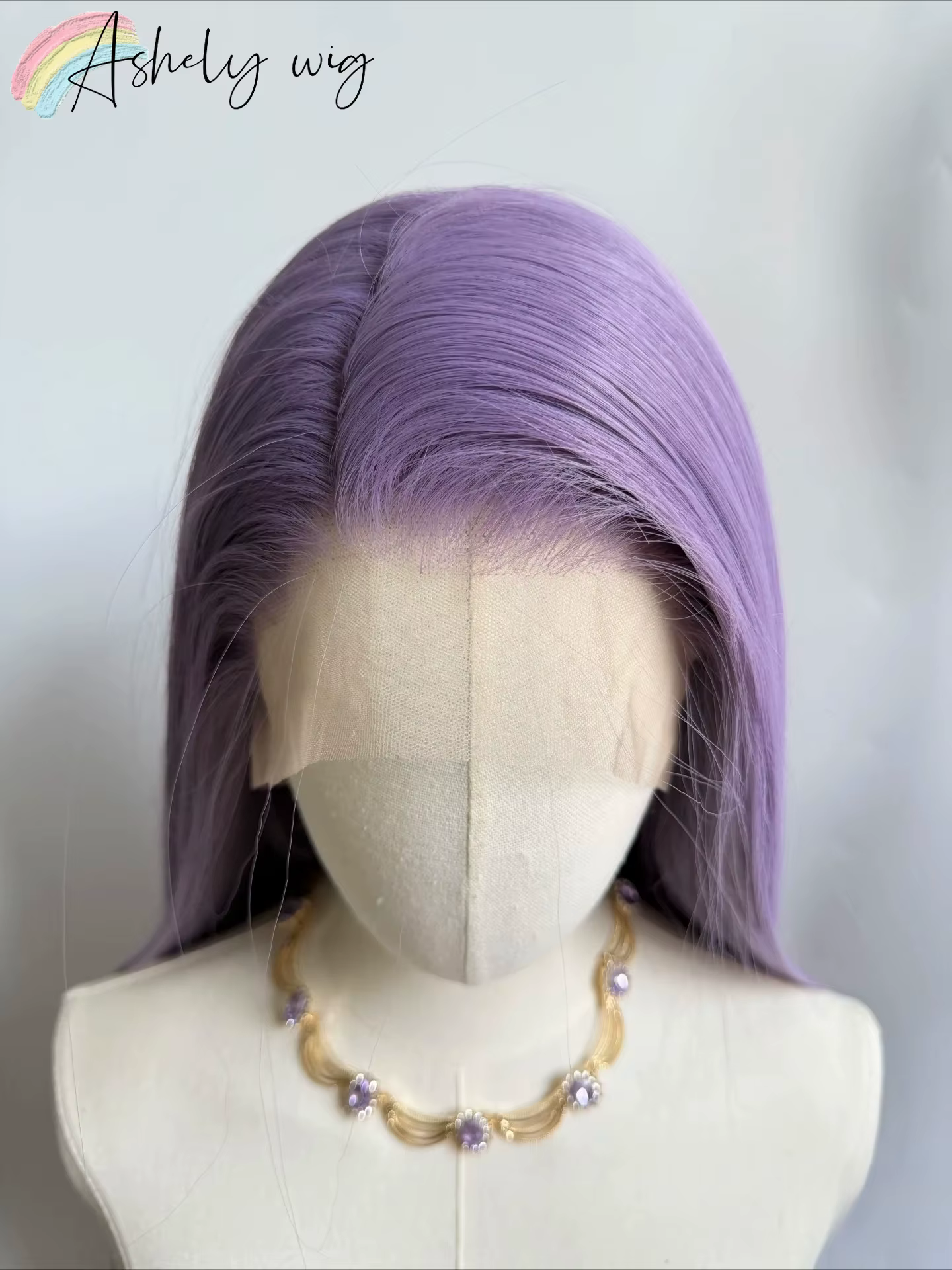 Ashely perruque violet clair spécial gris-violet dentelle avant perruques 26 pouces longue droite 13