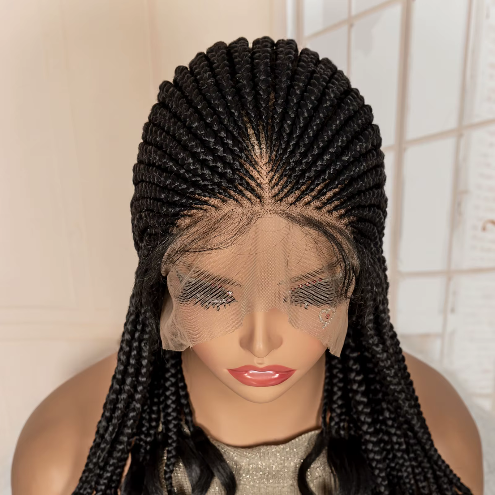 Perruques tressées africaines synthétiques pleine dentelle pour femmes noires 18 pouces perruques tr
