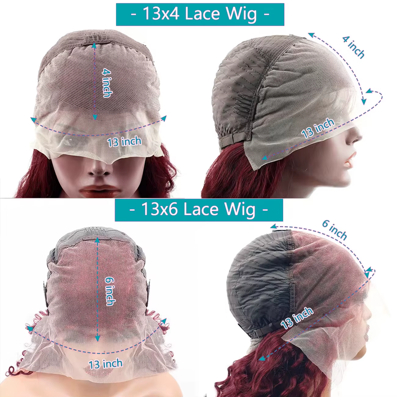 Perruque Lace Frontal Wig naturelle bordeaux 99j, 13x6, Deep Wave, pre-plucked, transparente HD, pou