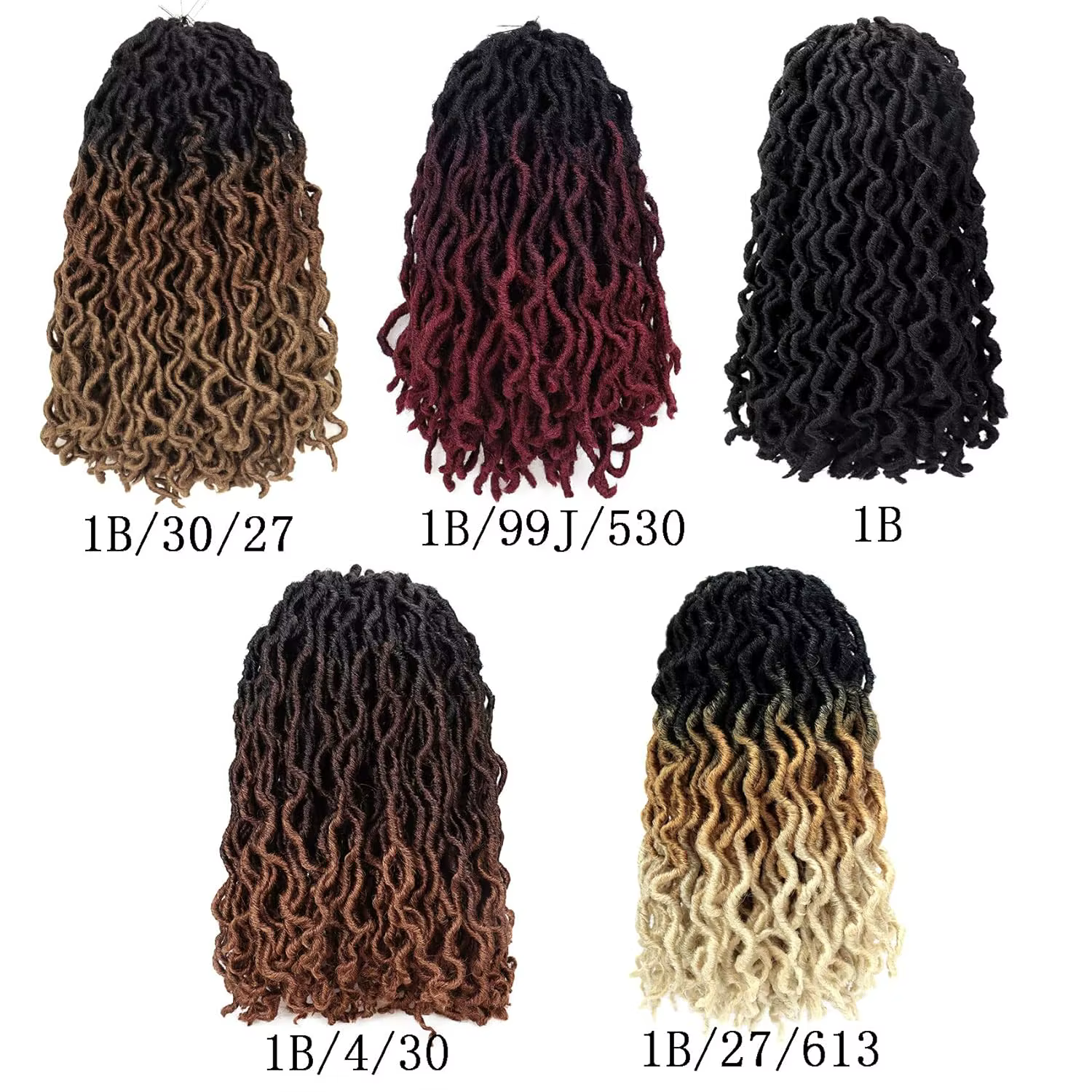 18/24 pouces déesse Faux locs Crochet cheveux 6 paquets/Lot doux gitane Locs ondulés Crochet tresses