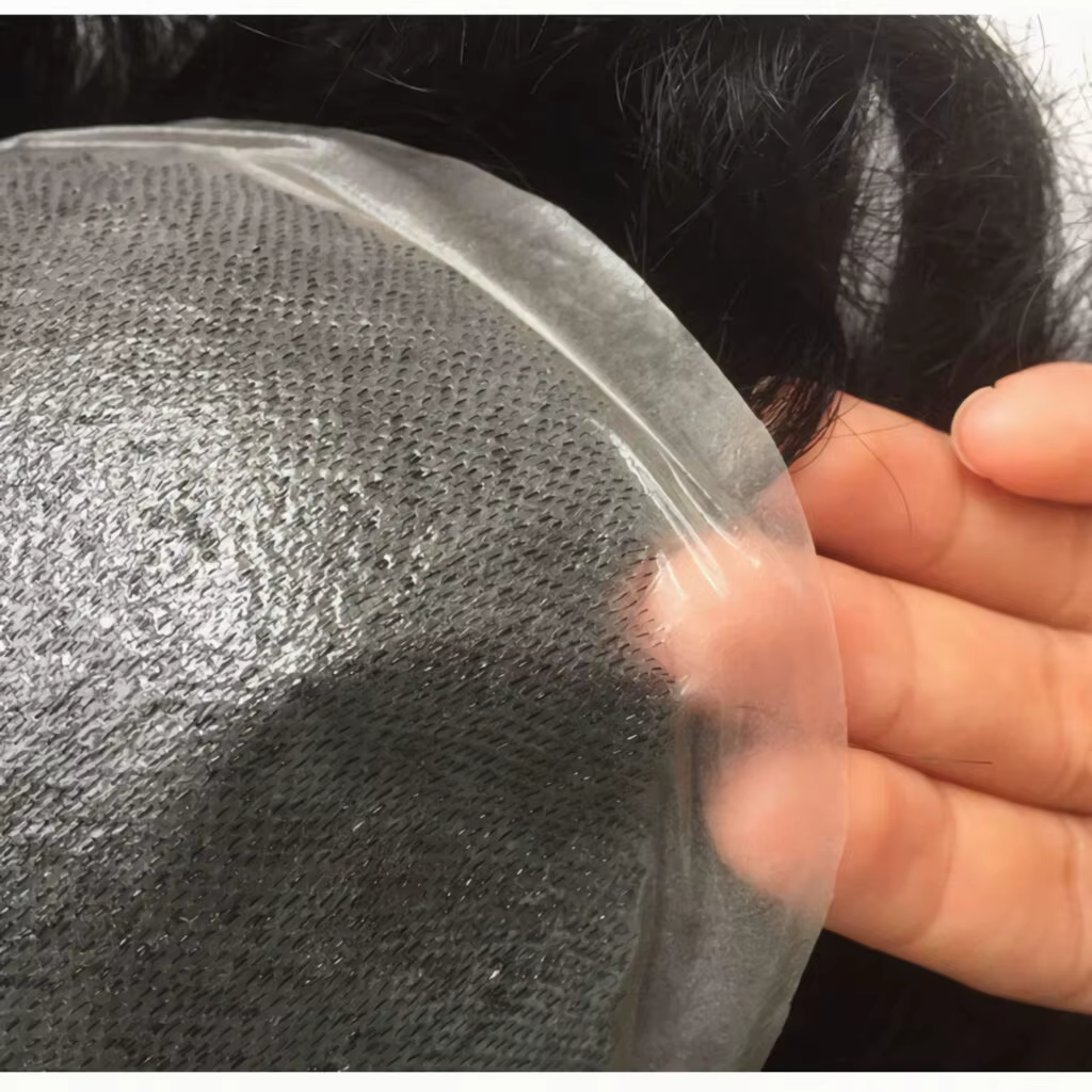 Prothèse de cheveux humains en PU à peau fine pour hommes,proteses de cabelo humano masculino toupet