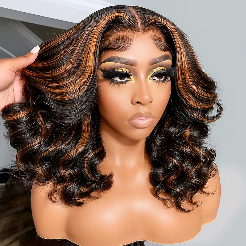 1B/30 mettre en évidence Bob perruque cheveux humains 13x4 Ombre dentelle avant perruques cheveux hu