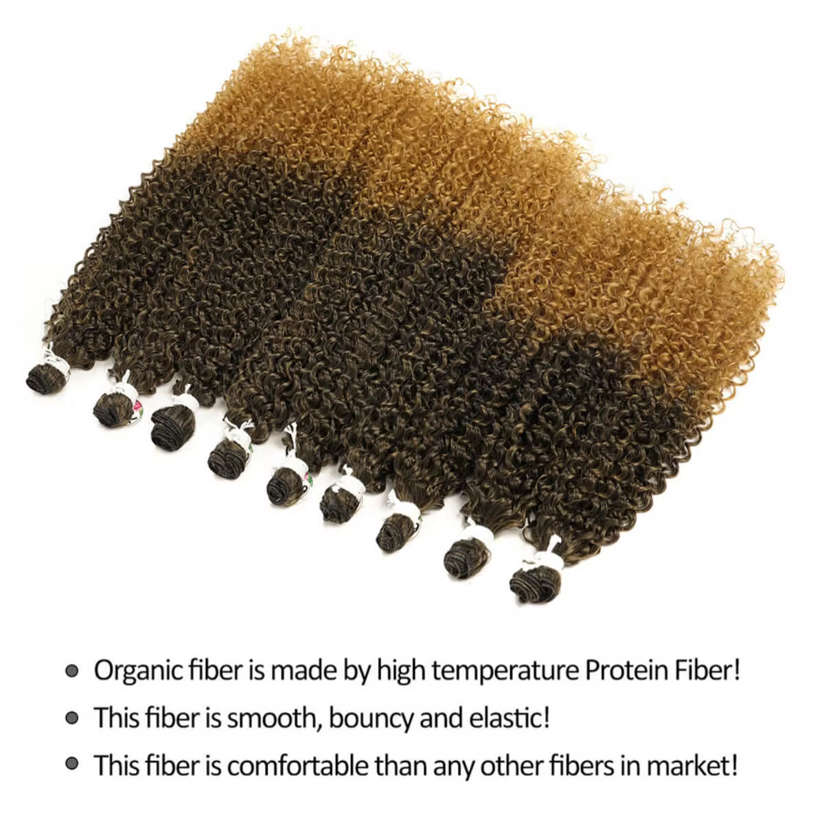 Bundles de cheveux bouclés caution synthétiques pour femmes, extensions longues bouclées, faux cheve