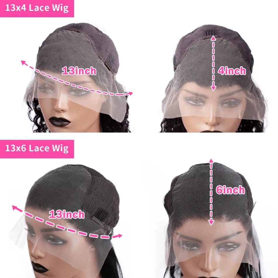 40 42 pouces os droit perruques de cheveux humains 13x6 HD Transparent dentelle frontale perruques s