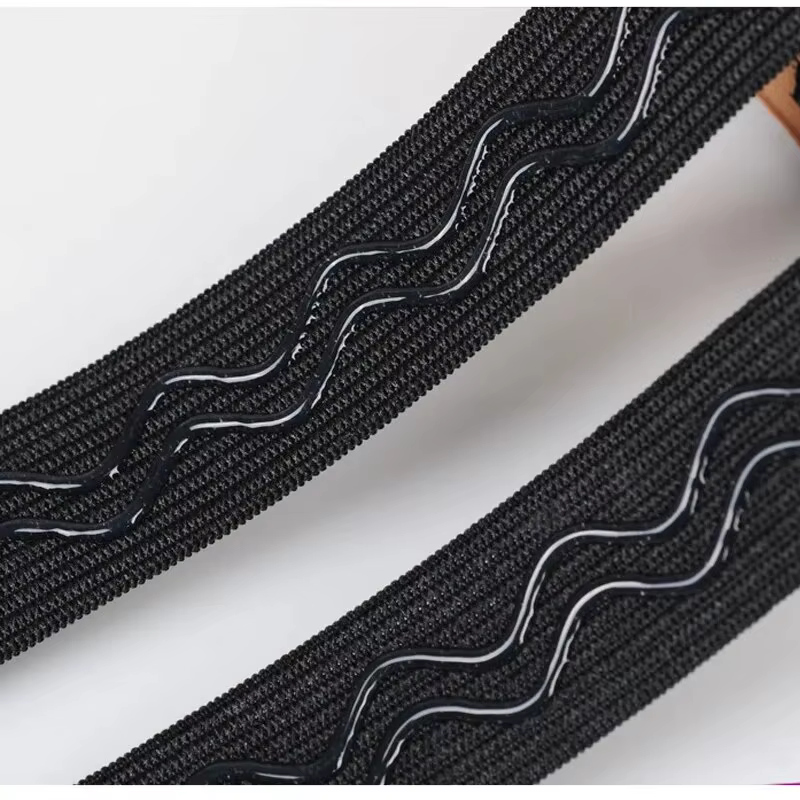 Bande élastique antidérapante, bande élastique de couture en forme ondulée, poignée en Silicone, acc