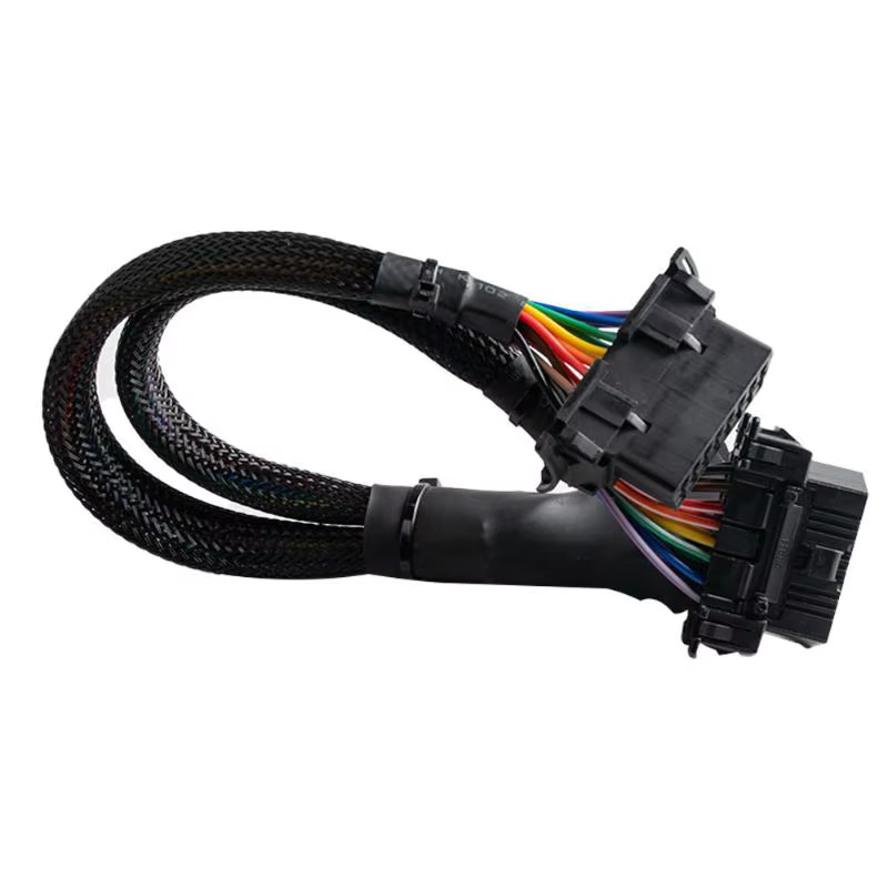Câble d'extension coudé OBD2 mâle vers double femelle avec 16 broches, adapté pour connecter un adap