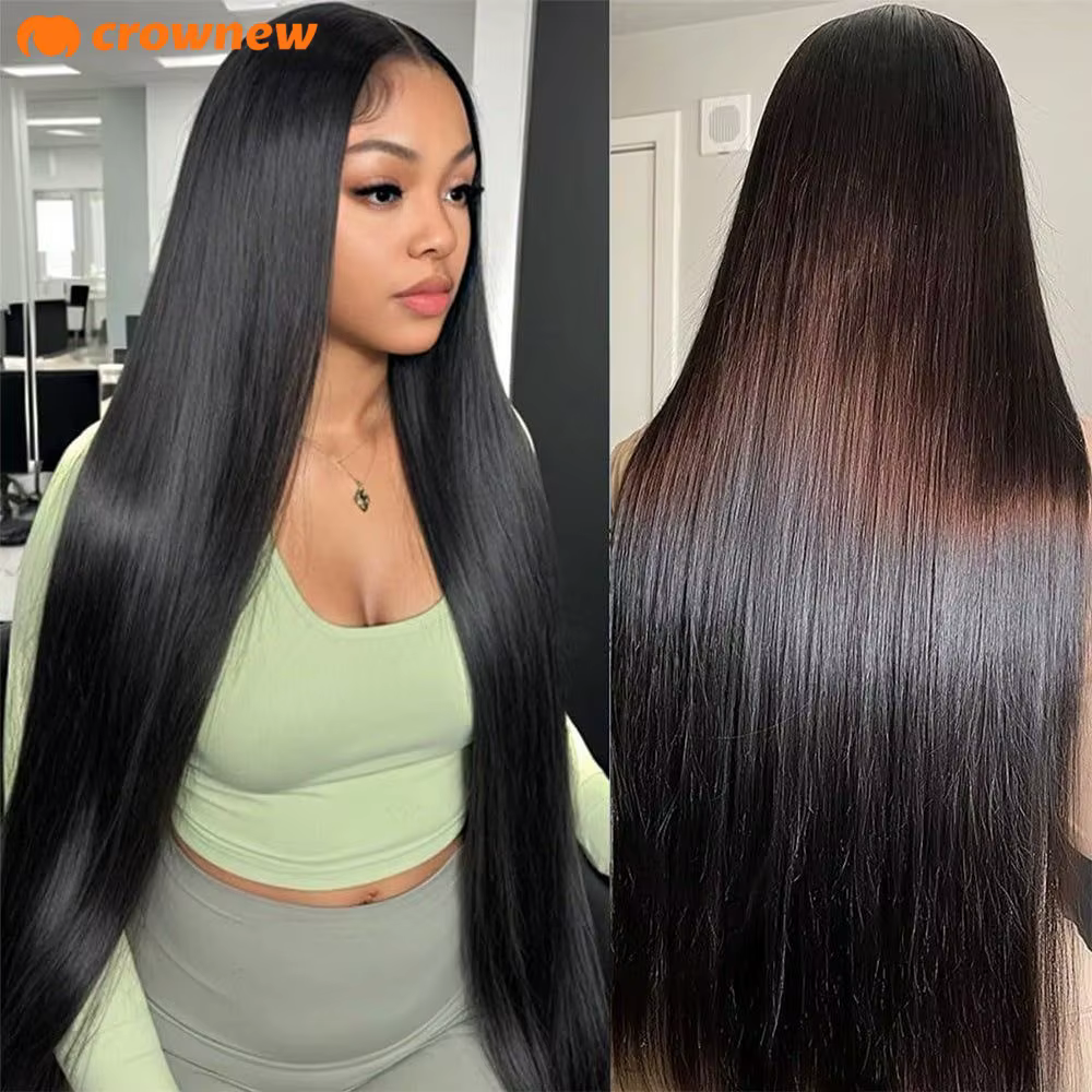 Perruques sans colle cheveux humains HD dentelle perruque perruques de cheveux humains droites perru