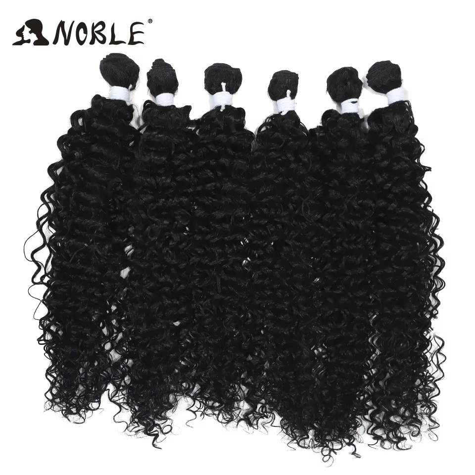 Tissage synthétique en lot Afro crépu bouclé-Noble, extensions capillaires blondes ombrées en fibre 