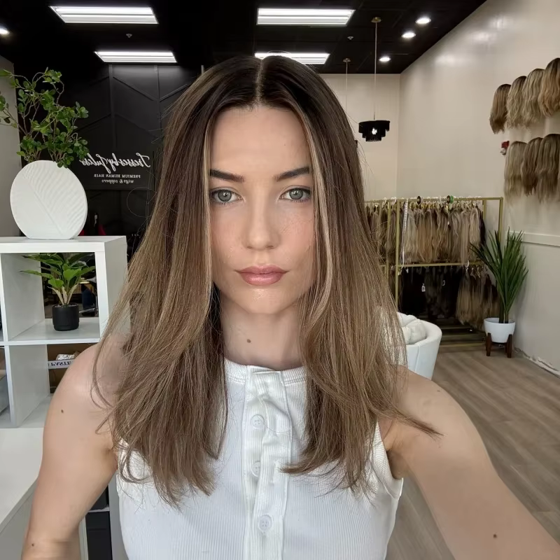 Perruque Blond Ombré Sans Colle, Taille de Bonnet Petite et Grande, Perruque Lace Front Blonde Ombré
