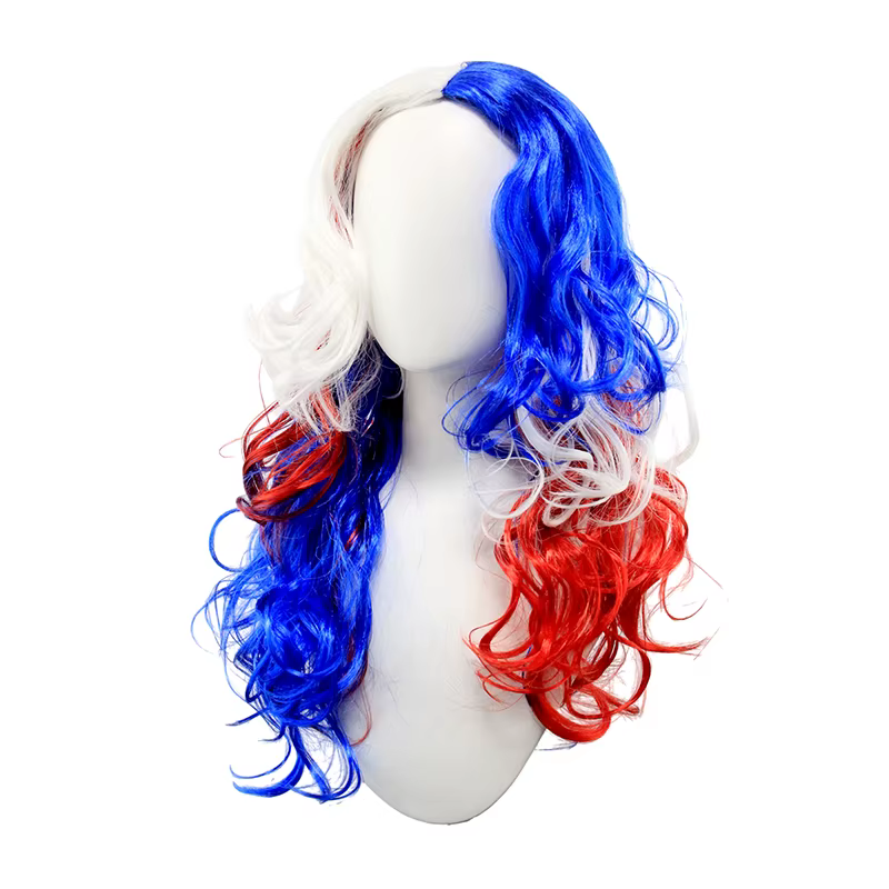 Perruque synthétique longue ondulée ombrée vert-jaune, cheveux bouclés à dégradé de couleurs pour le