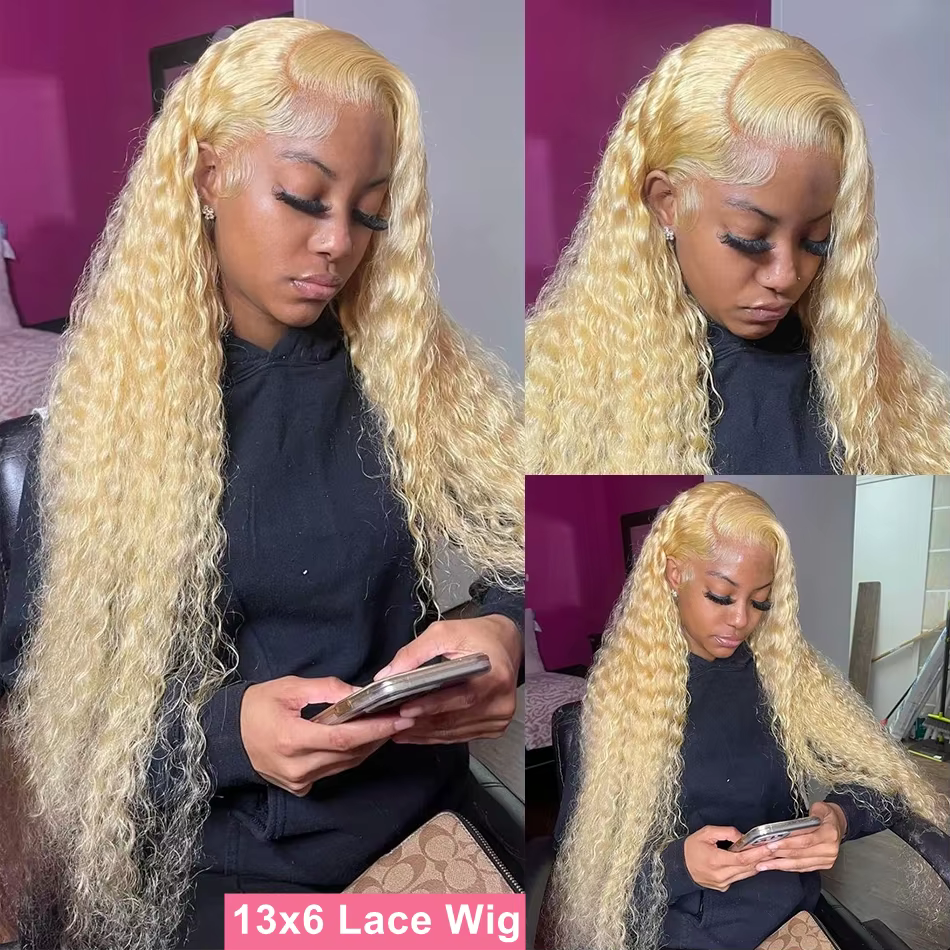 Silkwave 613 couleur blond miel 13x6 HD dentelle frontale perruque cheveux humains bouclés perruque