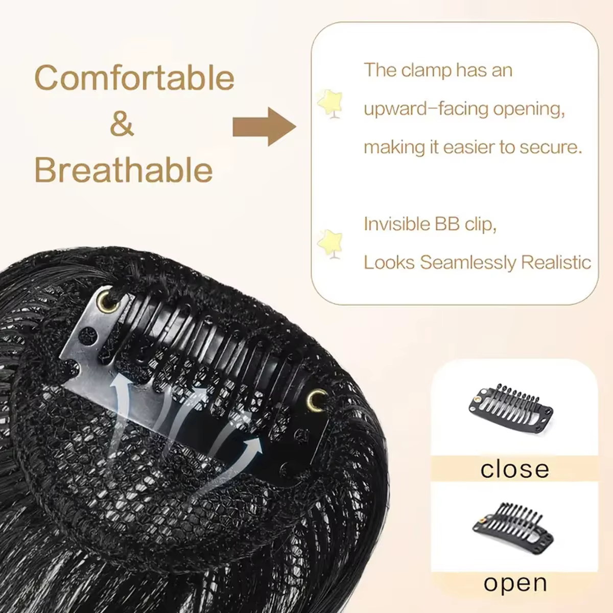 Postiche synthétique inclinée courte marron noir, faux cheveux, Extension à Clip, accessoires pour f