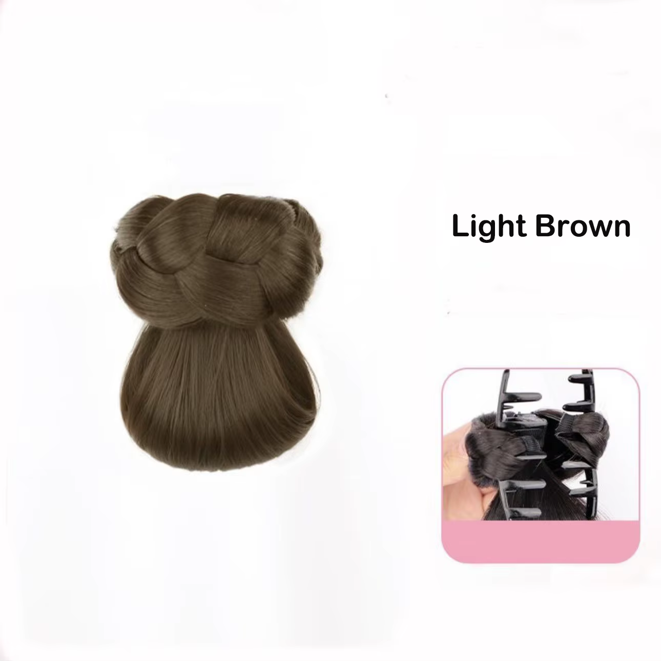 Accessoires pour cheveux synthétiques, chignon tressé avec pince à griffes, Extensions capillaires U